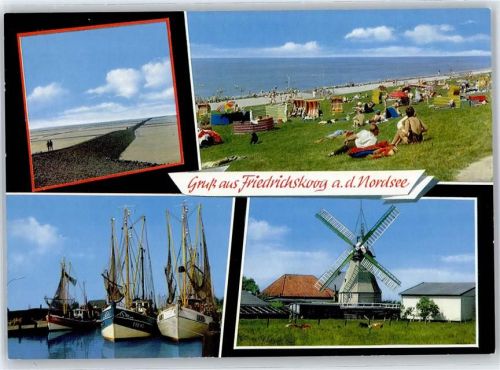 Friedrichskoog Mole, Strand, Hafen, Mühle