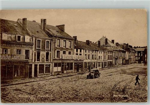 Vouziers 196 Geschäft Auto Marktplatz Feldpost WK I XVIII.Res,Korps