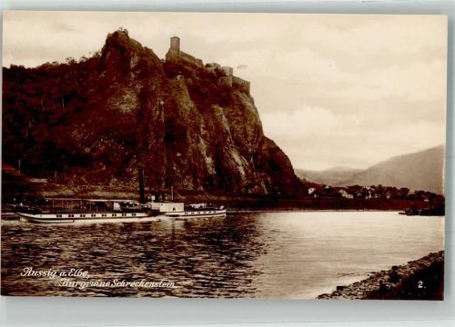 Usti nad Labem Burg Schreckenstein Raddampfer Trinks-Bildkarte Reihe 651 Bild 11