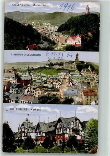 Dillenburg Kurhaus Marbachtal Wilhelmsturm über der Altstadt