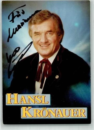 Portait von Hansi Krönauer mit Autogramm