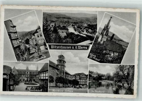 Witzenhausen Brückenstraße Kolonialschule Marktplatz Rathaus Kapelle St. Michael Stadtpark Verlag Thoericht 16996