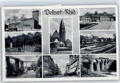 Velbert Rathaus, Ehrenmal, Herminghauspark, Christuskirche, Friedrichstraße, Bahnhof, Parkstraße, Eisenbahnbrücke
