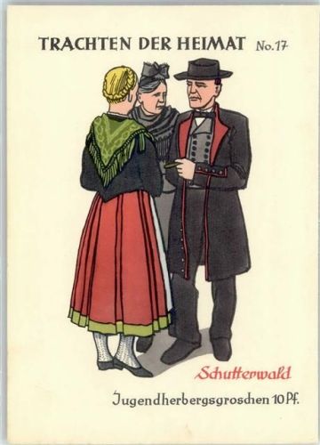 Herbergsgroschen , Feuerstein, F. , Schutterwald. , Trachten der Heimat No.17