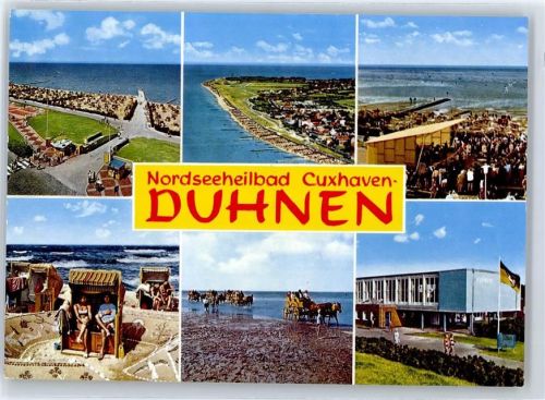 Duhnen Teilansicht, Wattwagen, Strandleben