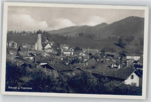 83703 W8184 Gmund a. Tegernsee - Kirche, Ortsansicht, Tegernsee