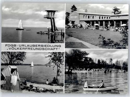 Klink FDGB-Urlaubersiedlung Völkerfreundschaft, An der Mole, Kulturgebäude mit Wandelhalle, Am Strand