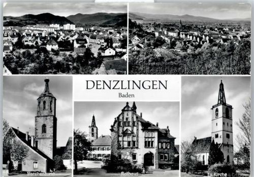 79211 W7819 Denzlingen - Storchenturm, Rathaus, Kirche