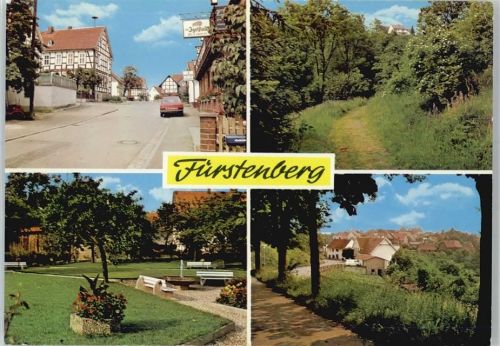 Fürstenberg Ortspartie, Teilansicht, Parkpartie