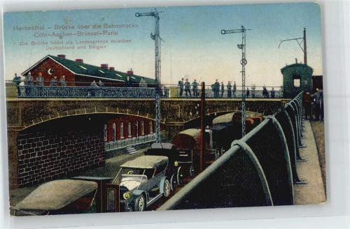 Herbesthal 1915 Brücke über die Bahnstrecke Landesgrenze Oldtimer Feldpost Reserve Feld Lazarett Nr.41