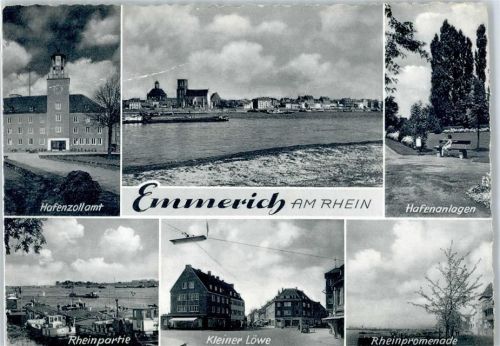 Emmerich Hafenzollamt, Rheinpartie, Hafenanlagen, Kleiner Löwe, Teilansicht