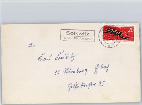 Pösneck Landpoststempel Solkowitz