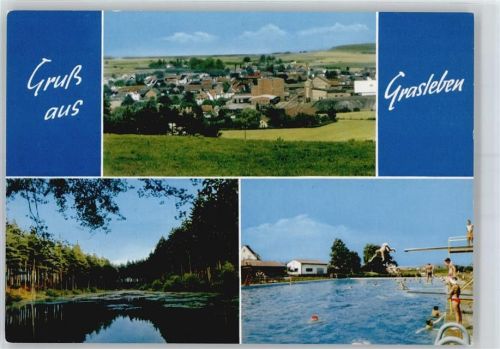 Grasleben Gesamtansicht, Flusspartie, Freibad