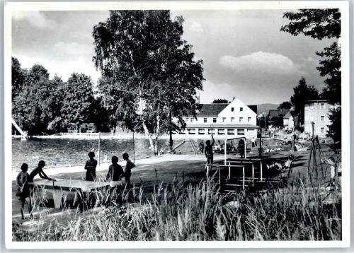 09600 O9201 Hetzdorf b Freiberg, Sachs - Ferienheim Sumpfmühle des VEB Narva, Badestrand