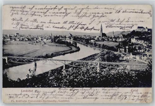 Landshut Totalansicht, Brücke