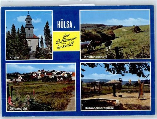 Hülsa Kirche, Knüllandschaft, Gesamtansicht, Robinsonspielplatz