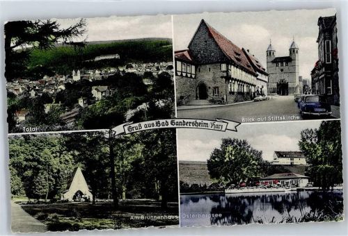 Bad Gandersheim Gesamtansicht, Stiftskirche, Brunnenhaus, Osterbergsee