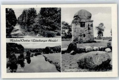 Müden Waldweg bei der Jugendherberge, Hermann-Löns-Denkmal, An der Oertze