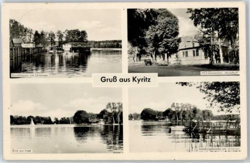 16866 O1910 Kyritz , Prignitz - Bootshäuser am Untersee, HO- Gaststätte Waldhof