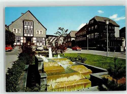 Schmallenberg Kirchplatz, Springbrunnen Hotel zur Post