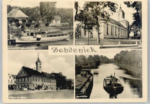Zehdenick Anlegestelle der Motorboote, Kirche, Rathaus am Markt, Havelkähne
