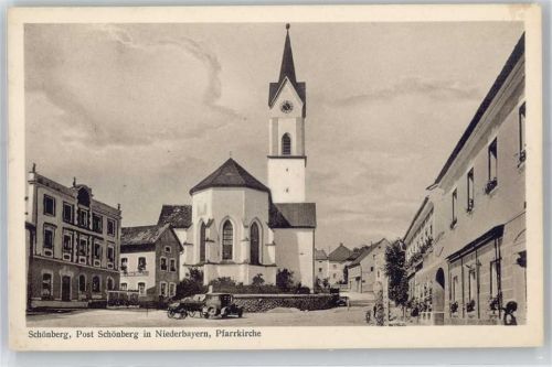 94513 W8351 Schönberg , Niederbay - Pfarrkirche, Post