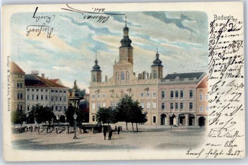 Ceske Budejovice Marktplatz, Rathaus, Brunnen