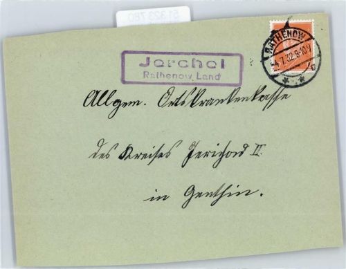 Rathenow Landpoststempel Jerchel