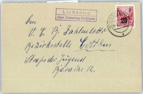 Lichtena auf Brief über Doberlug-Kirchhain