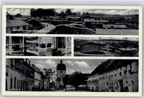 92249 W8453 Vilseck , Oberpf - Arbeiterlager Altneuhaus Cafe Hogl Kirche