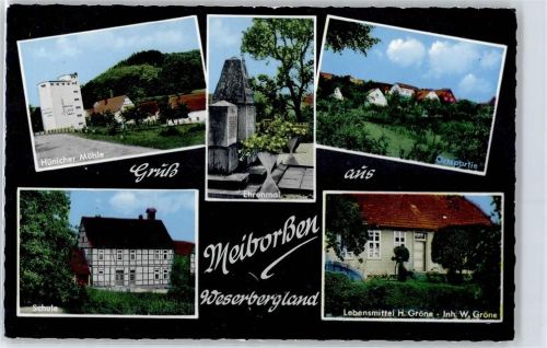 Meiborssen Hünicher Mühle, Ehrenmal, Lebensmittel Gröne