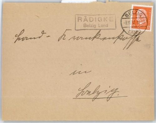 Belzig Landpoststempel Rädigke