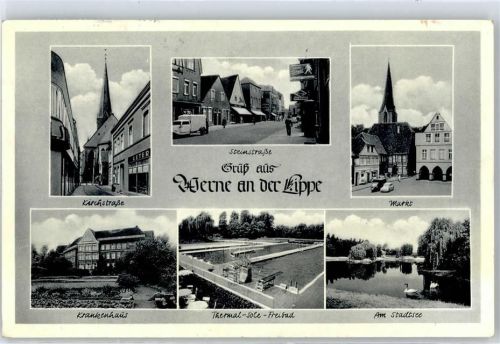 Werne Kirchstraße Steinstraße Markt Krankenhaus Schwimmbad Stadtsee