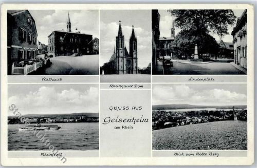 Geisenheim Rathaus Lindenplatz Dampfer Rhein Rheingauer Dom