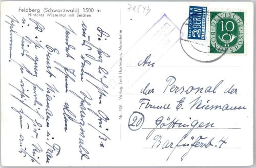 Dittishausen Landpoststempel, Notopfer, Feldberg, Hinteres Wiesental mit Belchen
