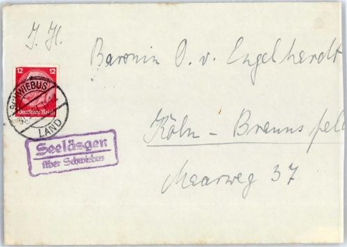 Schwiebus Landpoststempel Seeläsgen