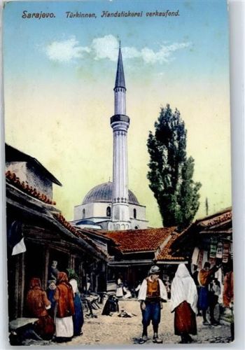 Sarajevo Türkinnen Handstickerei verkaufend