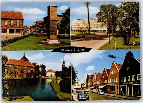 Winsen Eckermann-Denkmal Kreishaus ehemaliges Schloss Straßenansicht Volksbank