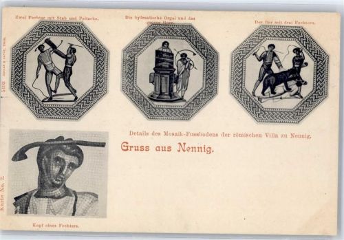 66706 W6643 Nennig - Mosaik-Fußboden in der römischen Villa