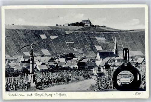 Nordheim Vogelsburg, Weinberge, Weinflasche