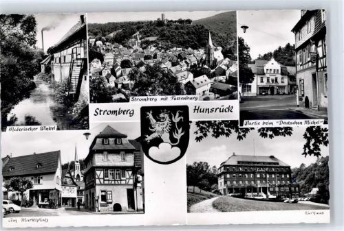 Stromberg Am Marktplatz Kurhaus Partie beim Deutschen Michel Fustenberg Wappen