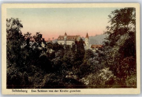 Schönberg Blick von der Kirche zum Schloß