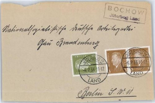 14913 O1700 Jüterbog 1933 - Landpoststempel Bochow