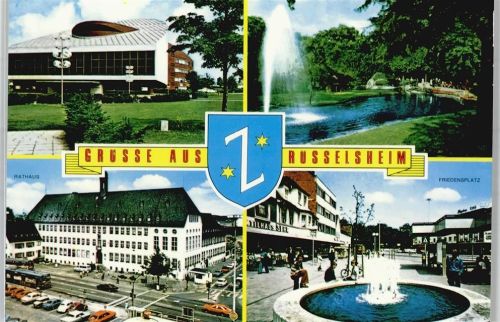 65428 W6090 Rüsselsheim - Stadtpark Rathaus Friedensplatz Halle