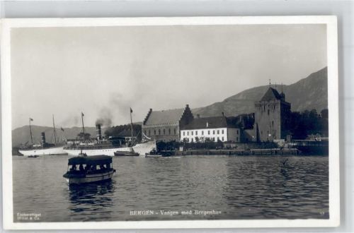 Bergen Vaagen med Bergenhus Boot Schiff