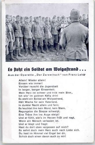 Es steht ein Soldat am Wolgastrand