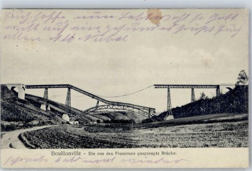 Bouillonville 1915 gesprengte Brücke Feldpost WK I 10.Ersatz-Div.