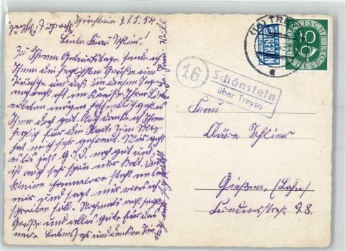 Schönstein Landpoststempel Notopfer