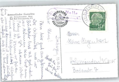 Helle Landpoststempel Gasthaus Ammerländer Gaststätte Bad Dreibergen