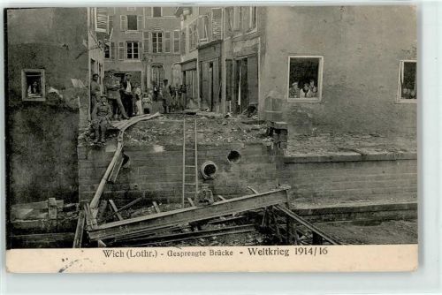 Wuisse Feldpost Gesprengte Brücke